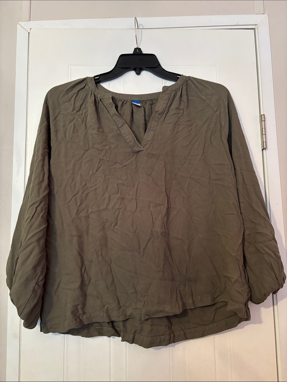 Old Navy Olive Green V-Neck Peasant Tunic